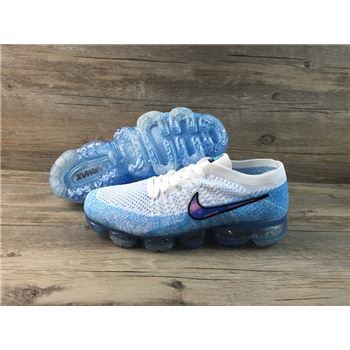 Nike flyknit Air VaporMax 2018 Men's Running Shoes White Blue